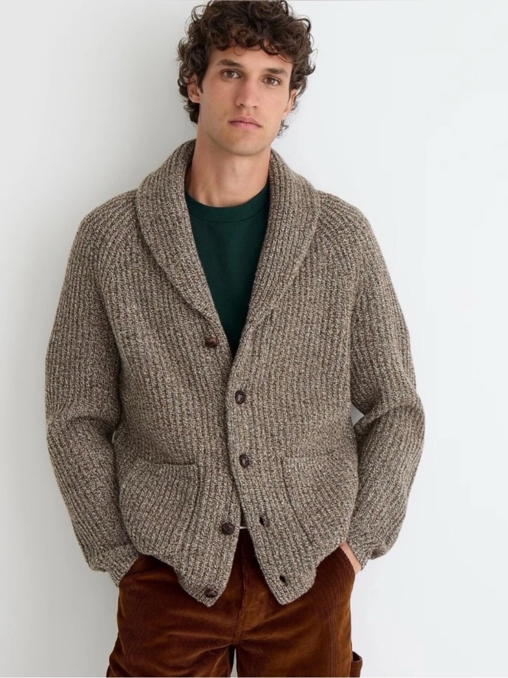 NWT J. Crew Rugged merino wool-blend cardigan sweater